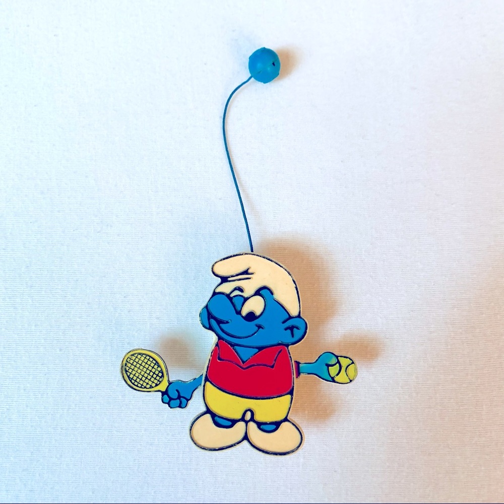 Very Rare 80 Vintage Smurf collector pull toy Peyo
